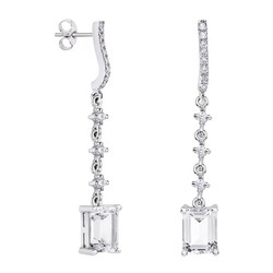 Pendientes Oro Blanco 18kts Rectangulo Argyor MRM 8x6mm (18)79B0503DB1 Topacios Blanco Diamantes