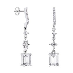 Pendientes Oro Blanco 18kts Rectangulo Argyor MRM 8x6mm (18)79B0504DB1 Topacios Blanco Diamantes