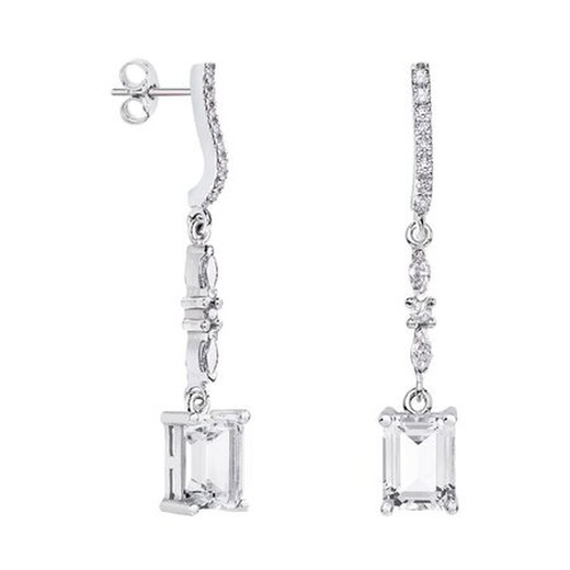 Pendientes Oro Blanco 18kts Rectangulo Argyor MRM 8x6mm (18)79B0505DB1 Topacios Blanco Diamantes