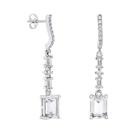 Pendientes Oro Blanco 18kts Rectangulo Argyor MRM 8x6mm (18)79B0506DB1 Topacios Blanco Diamantes