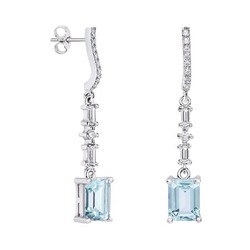 Pendientes Oro Blanco 18kts Rectangulo Argyor MRM 8x6mm (18)79B0506DB2 Topacios Azul Diamantes