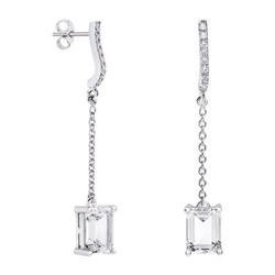 Pendientes Oro Blanco 18kts Rectangulo Argyor MRM 8x6mm (18)79B0507DB1 Topacios Blanco Diamantes