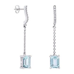 Pendientes Oro Blanco 18kts Rectangulo Argyor MRM 8x6mm (18)79B0507DB2 Topacios Azul Diamantes