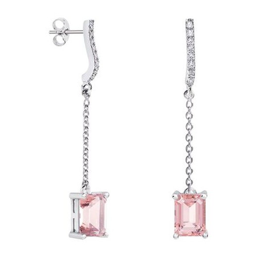 Pendientes Oro Blanco 18kts Rectangulo Argyor MRM 8x6mm (18)79B0507DB3 Topacios Rosa Diamantes