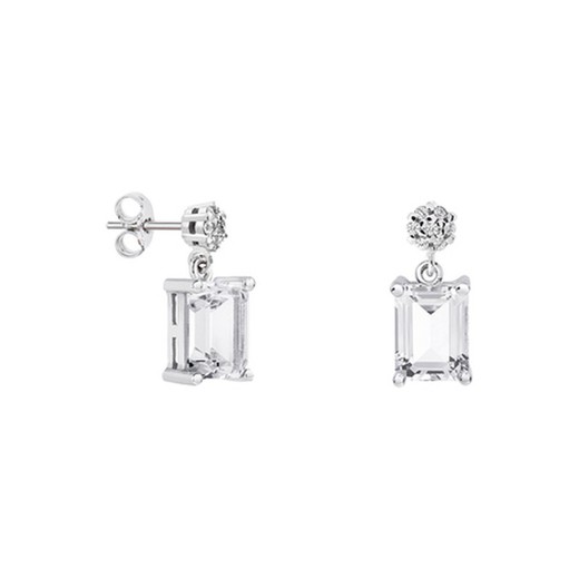 Pendientes Oro Blanco 18kts Rectangulo Argyor MRM 8x6mm (18)79B0600DB1 Topacios Blanco Diamantes