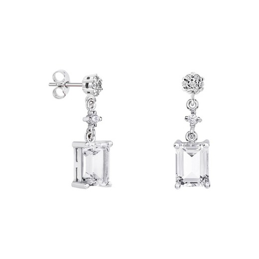 Pendientes Oro Blanco 18kts Rectangulo Argyor MRM 8x6mm (18)79B0601DB1 Topacios Blanco Diamantes