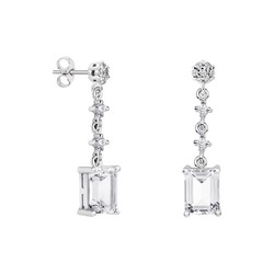 Pendientes Oro Blanco 18kts Rectangulo Argyor MRM 8x6mm (18)79B0602DB1 Topacios Blanco Diamantes