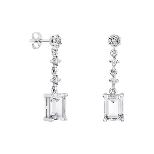 Pendientes Oro Blanco 18kts Rectangulo Argyor MRM 8x6mm (18)79B0602DB1 Topacios Blanco Diamantes