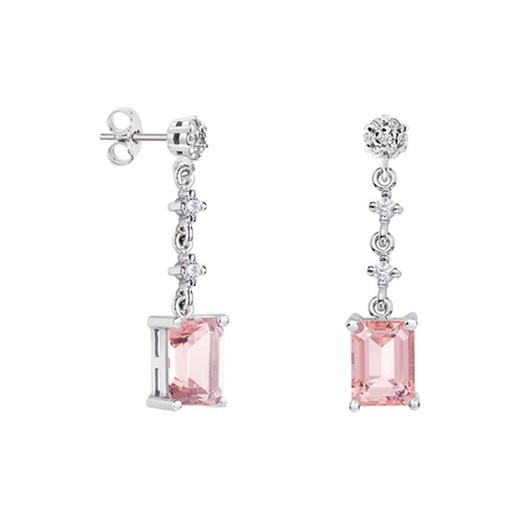 Pendientes Oro Blanco 18kts Rectangulo Argyor MRM 8x6mm (18)79B0602DB3 Topacios Rosa Diamantes