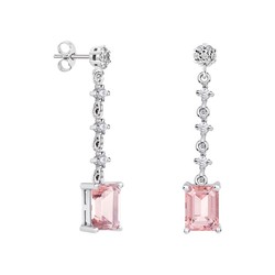 Pendientes Oro Blanco 18kts Rectangulo Argyor MRM 8x6mm (18)79B0603DB3 Topacios Rosa