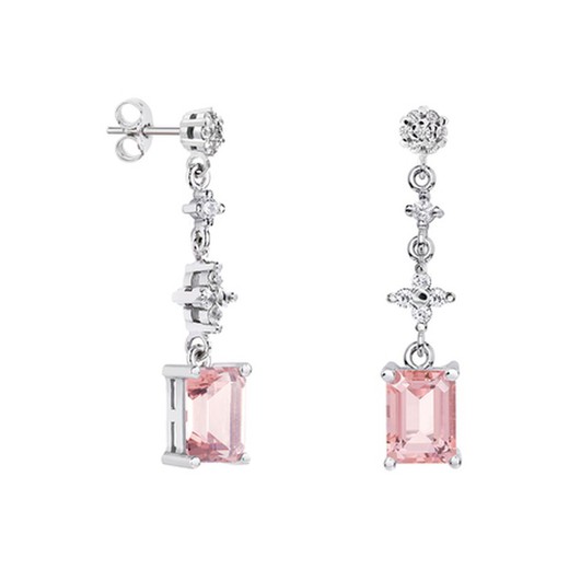 Pendientes Oro Blanco 18kts Rectangulo Argyor MRM 8x6mm (18)79B0604DB3 Topacios Rosa Diamantes