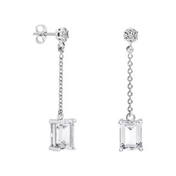 Pendientes Oro Blanco 18kts Rectangulo Argyor MRM 8x6mm (18)79B0607DB1 Topacios Blanco Diamantes