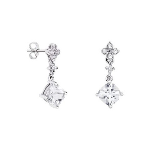 Pendientes Oro Blanco 18kts Rombo Argyor MRM 7x7mm (18)79B0101DC1 Diamantes Topacio Blanco