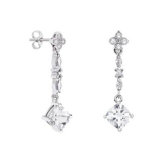 Pendientes Oro Blanco 18kts Rombo Argyor MRM 7x7mm (18)79B0105DC1 Topacios Blanco Diamantes