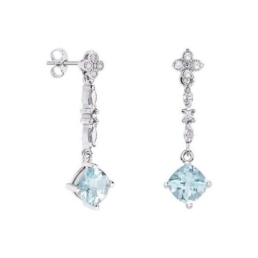 Pendientes Oro Blanco 18kts Rombo Argyor MRM 7x7mm (18)79B0105TC2 Topacios Azul