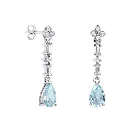 Pendientes Oro Blanco 18kts Rombo Argyor MRM 7x7mm (18)79B0106DA2 Topacios Azul Diamantes