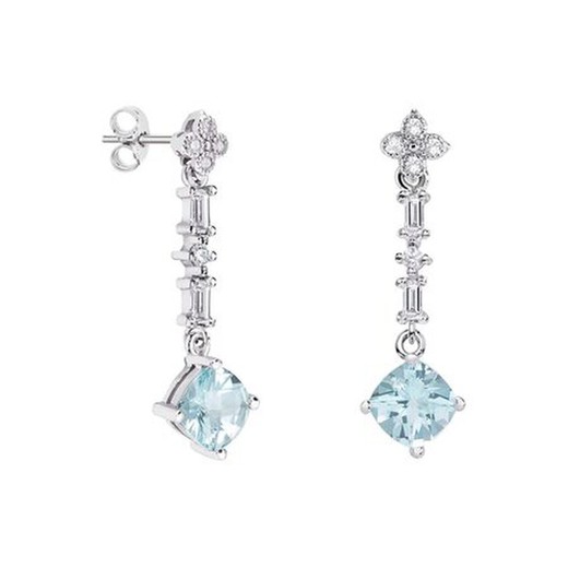 Pendientes Oro Blanco 18kts Rombo Argyor MRM 7x7mm (18)79B0106DC2 Diamantes Azul