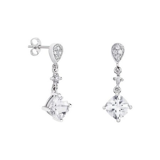 Pendientes Oro Blanco 18kts Rombo Argyor MRM 7x7mm (18)79B0201DC1 Topacios Blanco Diamantes