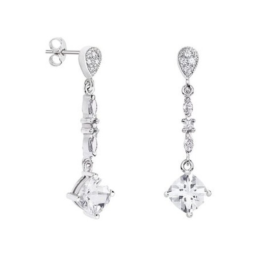 Pendientes Oro Blanco 18kts Rombo Argyor MRM 7x7mm (18)79B0205DC1 Topacios Blanco Diamantes