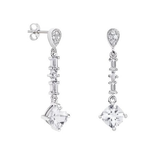 Pendientes Oro Blanco 18kts Rombo Argyor MRM 7x7mm (18)79B0206DC1 Topacios Blanco Diamantes