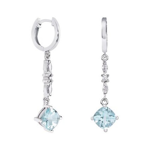 Pendientes Oro Blanco 18kts Rombo Argyor MRM 7x7mm (18)79B0305DC2 Topacios Azul Diamantes