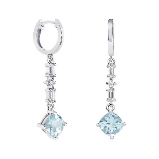 Pendientes Oro Blanco 18kts Rombo Argyor MRM 7x7mm (18)79B0306DC2 Topacios Azul Diamantes