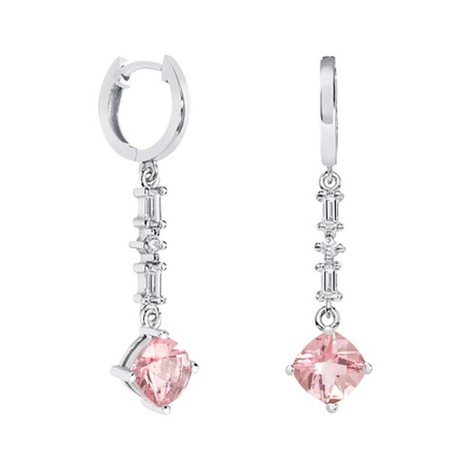 Pendientes Oro Blanco 18kts Rombo Argyor MRM 7x7mm (18)79B0306DC3 Topacios Rosa Diamantes