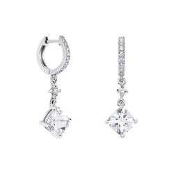 Pendientes Oro Blanco 18kts Rombo Argyor MRM 7x7mm (18)79B0401DC1 Topacios Blanco Diamantes