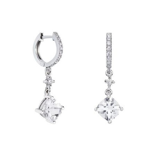 Pendientes Oro Blanco 18kts Rombo Argyor MRM 7x7mm (18)79B0401DC1 Topacios Blanco Diamantes