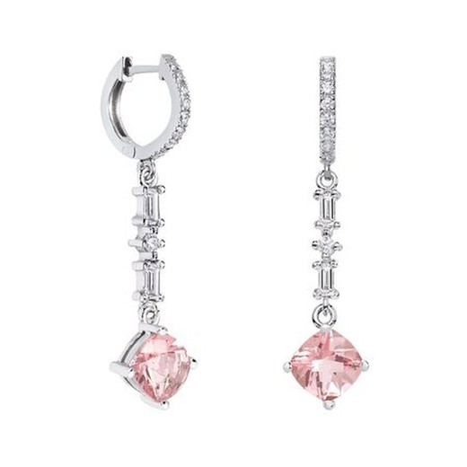 Pendientes Oro Blanco 18kts Rombo Argyor MRM 7x7mm (18)79B0406DC3 Topacios Rosa Diamantes