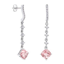 Pendientes Oro Blanco 18kts Rombo Argyor MRM 7x7mm (18)79B0503DC3 Topacios Rosa Diamantes