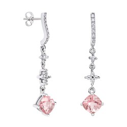 Pendientes Oro Blanco 18kts Rombo Argyor MRM 7x7mm (18)79B0504DC3 Topacios Rosa Diamantes