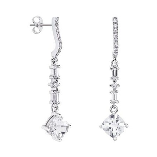 Pendientes Oro Blanco 18kts Rombo Argyor MRM 7x7mm (18)79B0506DC1 Topacios Blanco Diamantes