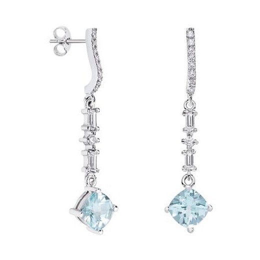 Pendientes Oro Blanco 18kts Rombo Argyor MRM 7x7mm (18)79B0506DC2 Topacios Azul Diamantes