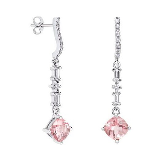 Pendientes Oro Blanco 18kts Rombo Argyor MRM 7x7mm (18)79B0506DC3 Topacios Rosa Diamantes