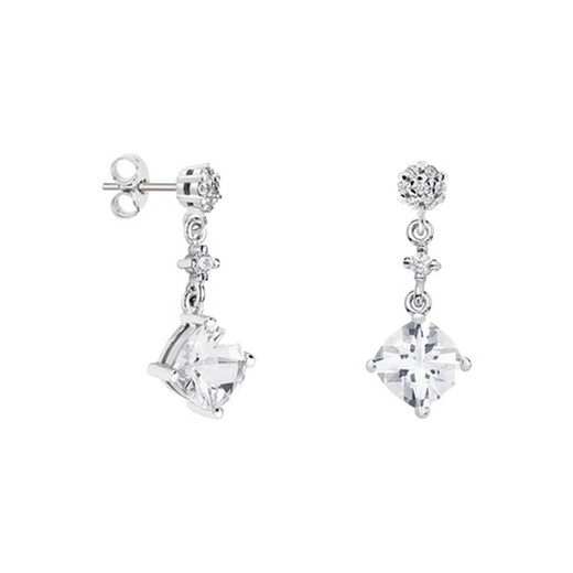 Pendientes Oro Blanco 18kts Rombo Argyor MRM 7x7mm (18)79B0601DC1 Topacios Blanco Diamantes