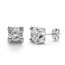 Pendientes Oro Blanco 9kts 5mm 9K18597-OB Circonita