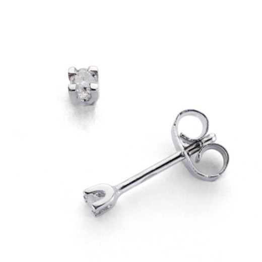 Pendientes Oro Blanco 9kts 9K1653-1 Diamantes 0,05 QTS