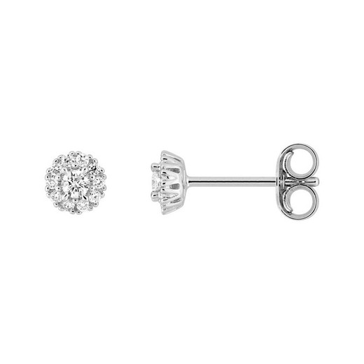 Pendientes Oro Blanco 9kts Argyor-MRM (9)9KLGD052W Diamantes F-VS SYNT 0.11CT