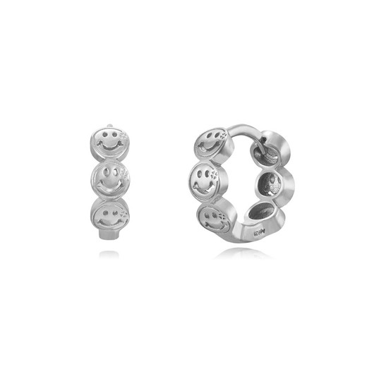 Orecchini in argento da 11 mm PEL1115RH Smiley Hoop