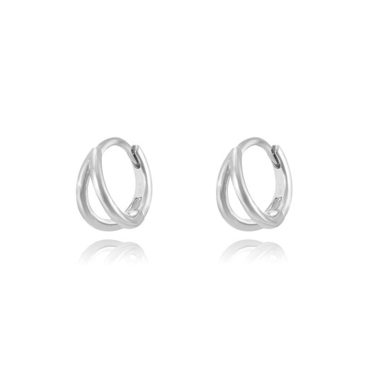 Boucles d'oreilles Argent 11mm PEL1119RH Double Créole