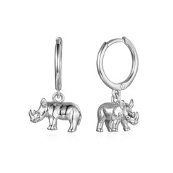 Pendientes Plata 12x5mm PE00664RH Rhino