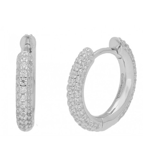 Boucles d'oreilles Argent 1.5cm Liska LAD4652A Créoles Zircone