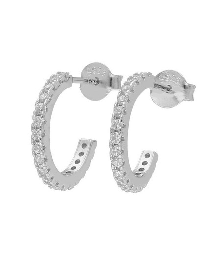 Pendientes Plata 15mm Liska LAD4728A.15 Semiaro Circonitas