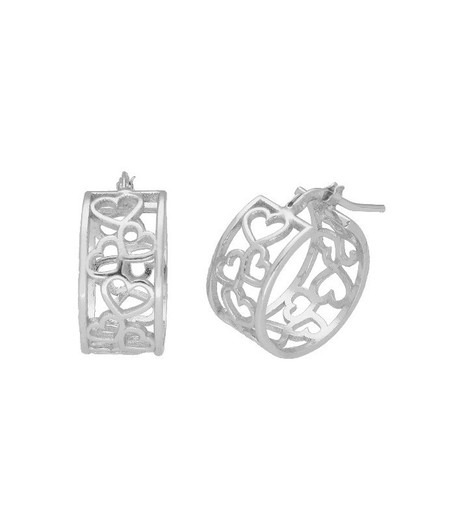 Pendientes Plata 15mm Liska LAF6317A Aro Corazones