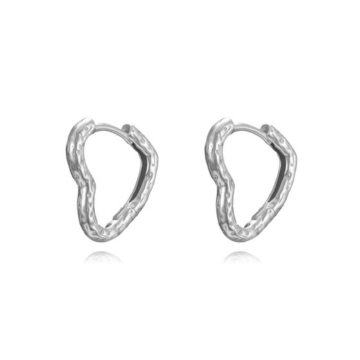 Boucles d'oreilles Argent 16x18mm PEL1166RH Coeur Martelé