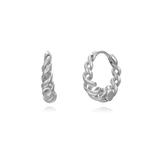 Pendientes Plata 17mm PEL1099RH Aro Trenzado