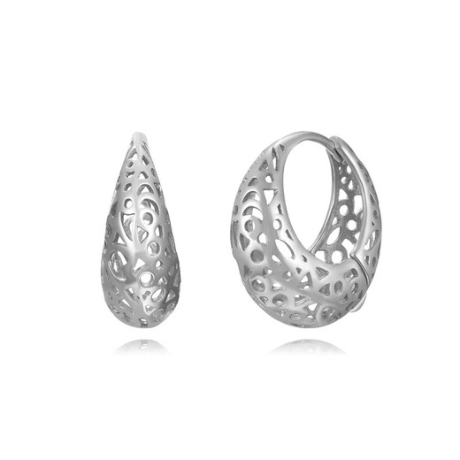 Boucles d'oreilles Argent 17mm PEL1150RHXX17 Créoles Ajourées