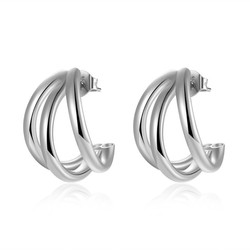 Boucles d'oreilles Argent 18x14mm PE00721RH Trois Tubes