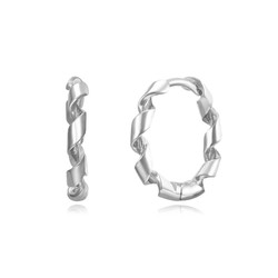 Boucles d'oreilles Argent 19mm PEL1057RHXX19 Créoles Tressées